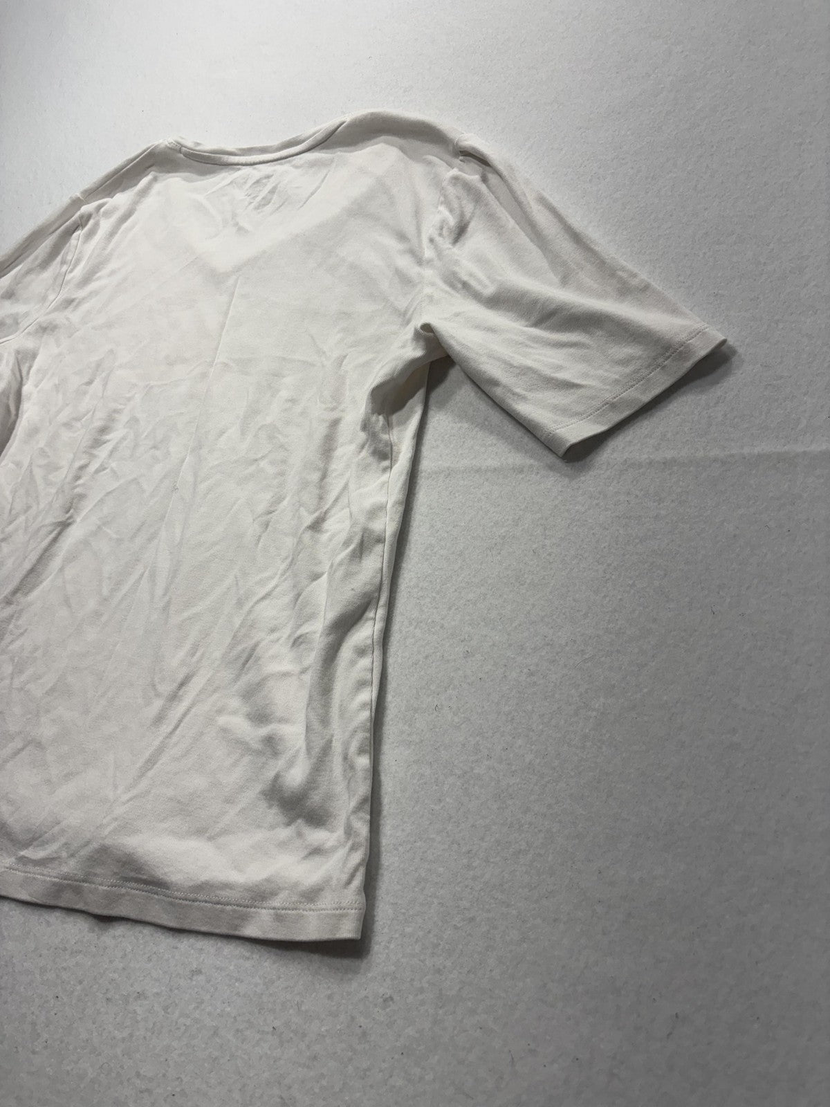 By Chico's Shirt Womens 1 White V Neck Short Sleeve Cotton Tee Basic Casual