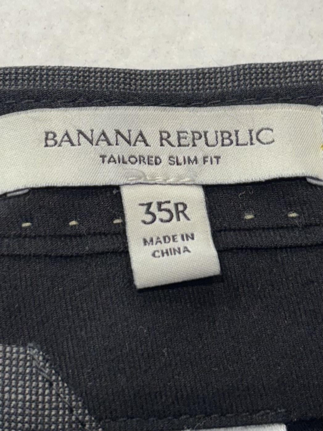 Banana Republic Dress Pants Mens 35x31 Gray Tailored Slim Fit Office Work