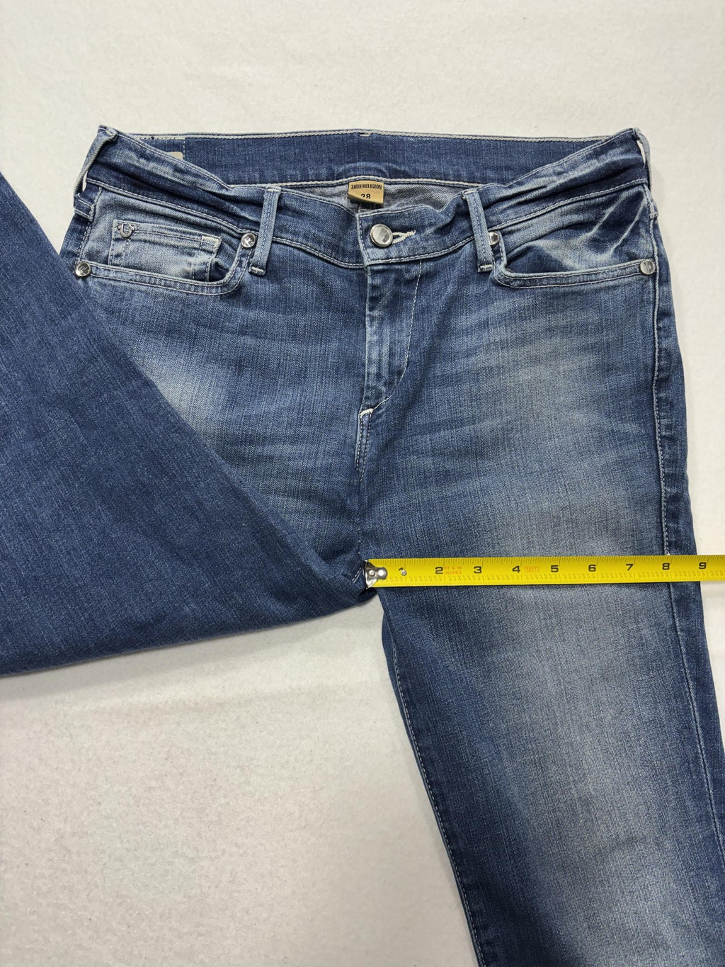 True Religion Cora Jeans Womens 28 Blue Medium Wash Mid Rise Straight 28x31