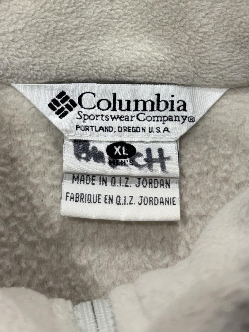 Columbia Crossterra Jacket Mens XL Beige Fleece Full Zip Stand Collar Outdoor