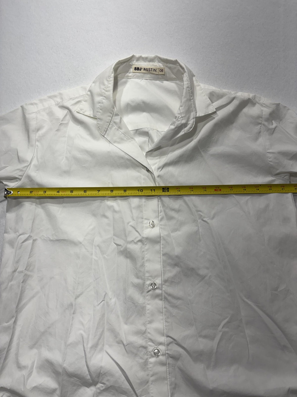 SBJ Austin Shirt Womens One Size White Long Tunic Button Front Cotton Top