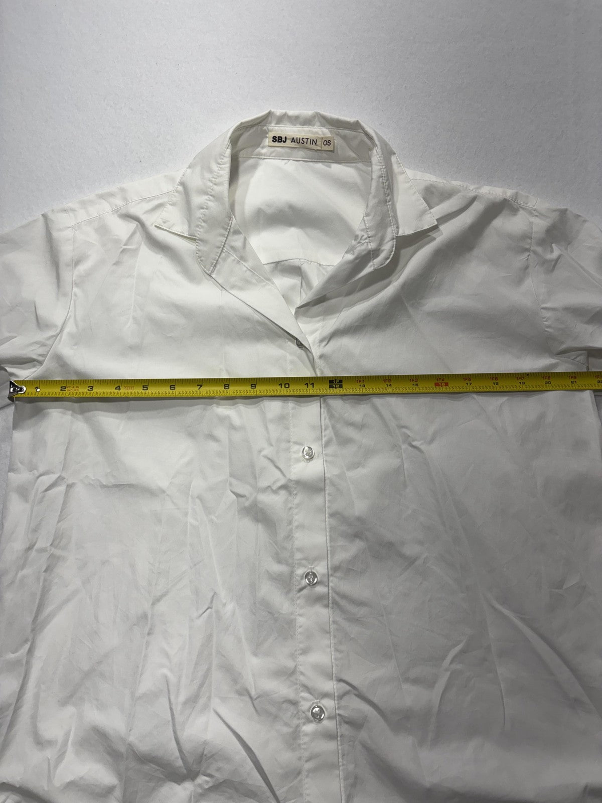 SBJ Austin Shirt Womens One Size White Long Tunic Button Front Cotton Top