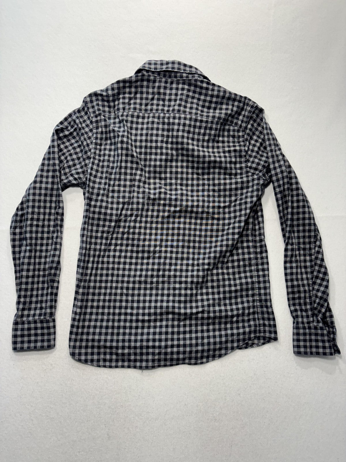 Michael Kors Shirt Mens Medium Gray Check Long Sleeve Button Up Slim Fit