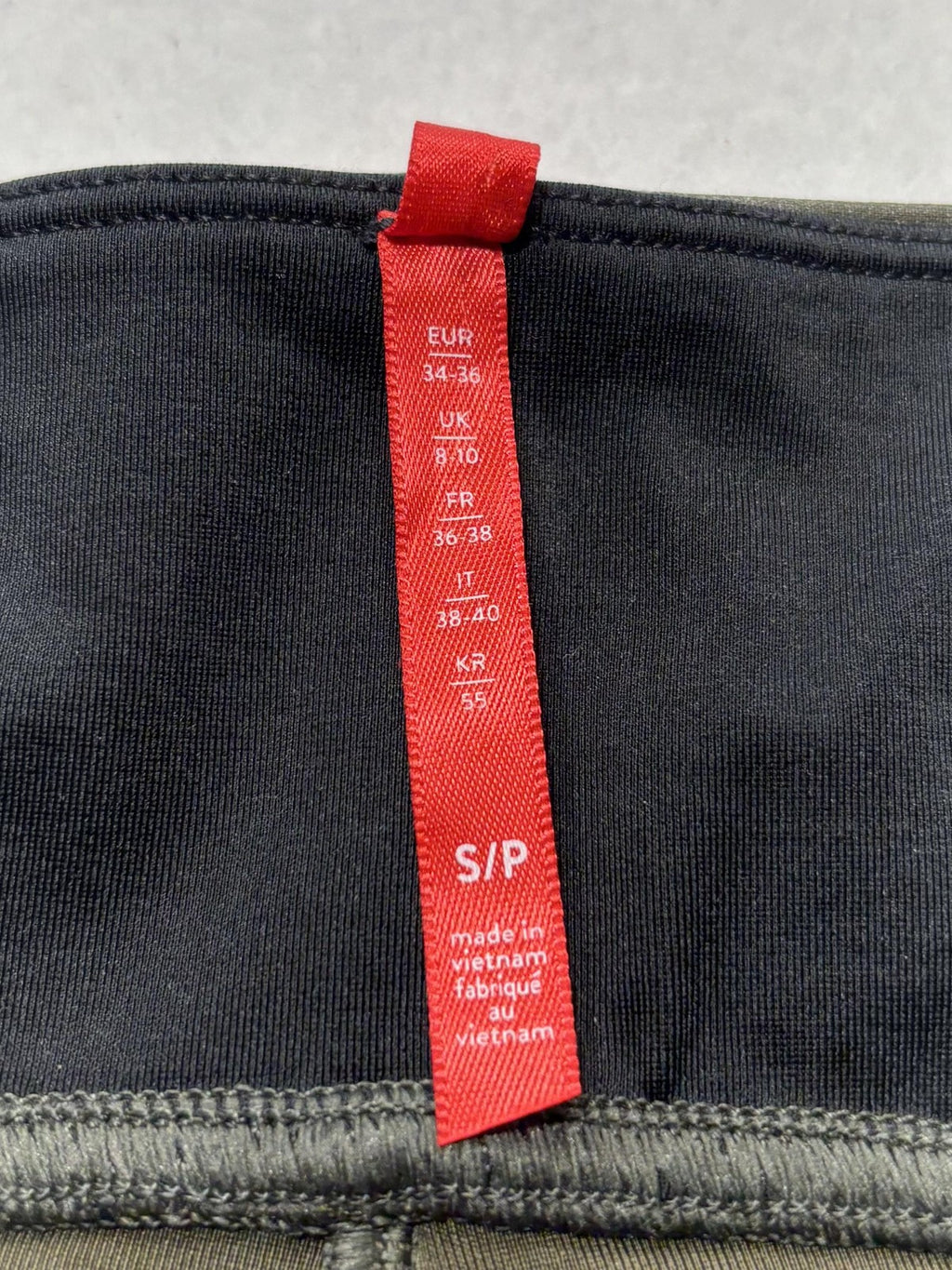 Spanx Leggings Womens Small Olive Faux Leather High Rise Shaping Pull On