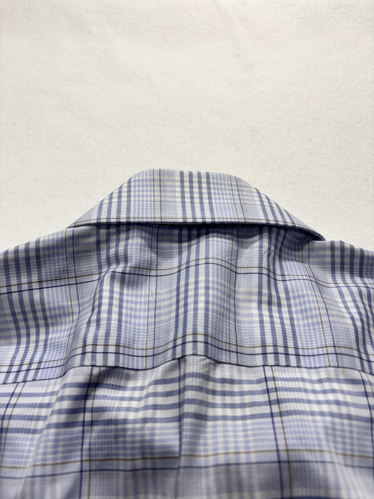 Michael Kors Dress Shirt Mens Large Blue Plaid Long Sleeve Non Iron Stretch