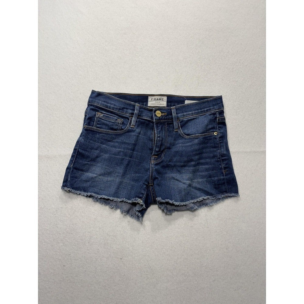 FRAME Denim Shorts Womens 24 Blue Le Cutoff Raw Hem Stretch Casual Summer