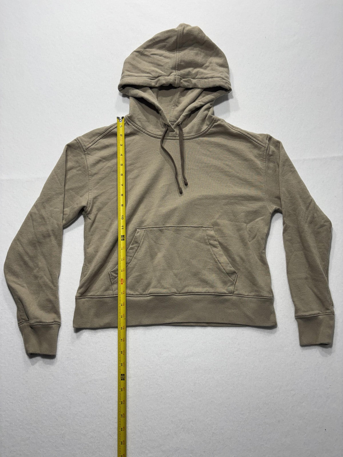 Everlane Hoodie Womens Small Beige Organic Cotton Terry Raglan Pullover Top