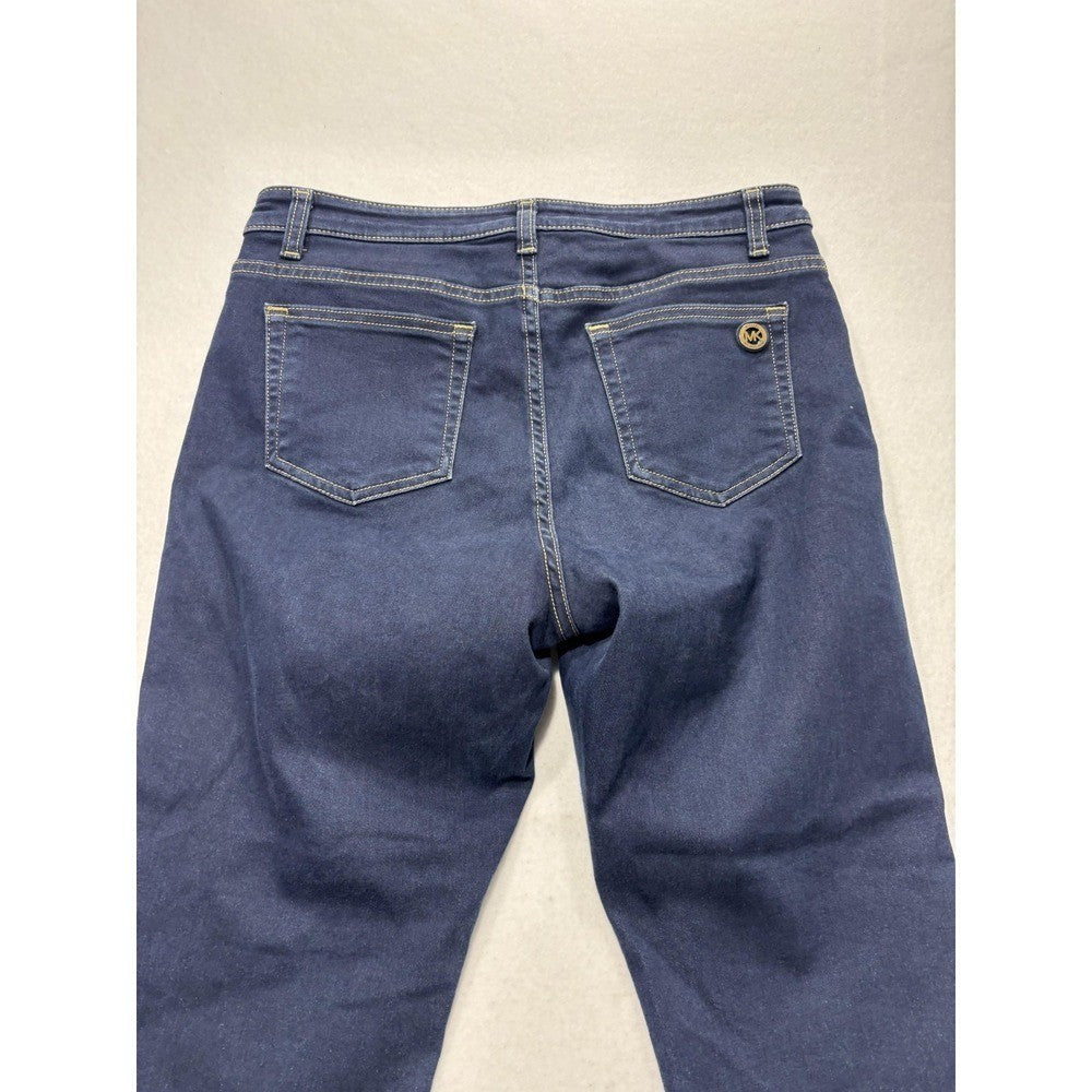 Michael Kors Izzy Skinny Jeans Womens 10 Blue Dark Wash Mid Rise Stretch 32x28