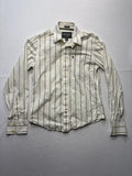 Abercrombie & Fitch Shirt Mens Medium White Striped Long Sleeve Button Up Slim