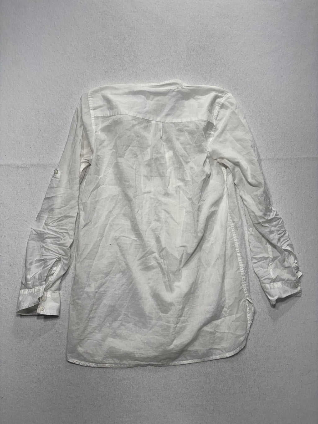 MICHAEL Michael Kors Blouse Womens Small White Pleated Henley Tunic Cotton Top