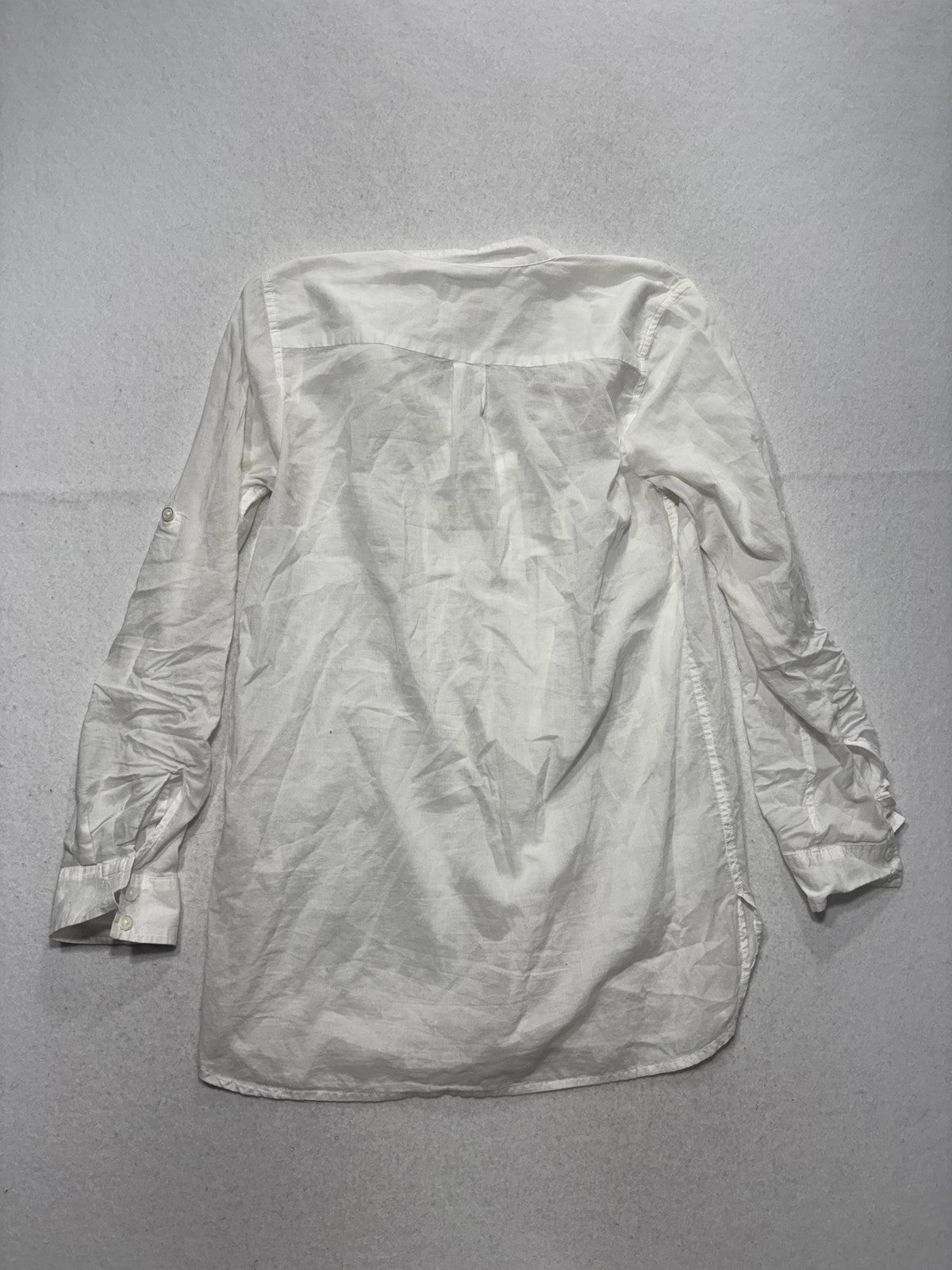 MICHAEL Michael Kors Blouse Womens Small White Pleated Henley Tunic Cotton Top