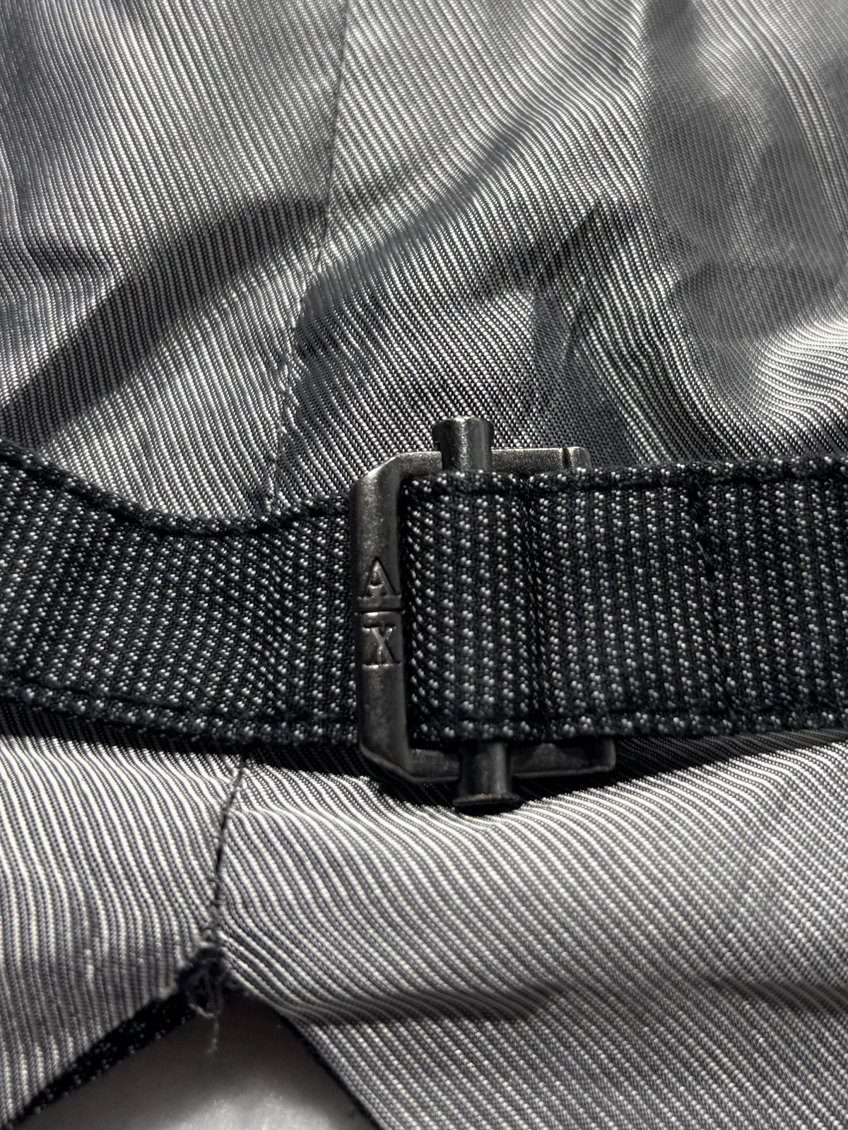 Armani Exchange Suit Vest Mens Large Gray Geometric Belted Back Formal 3 Piece