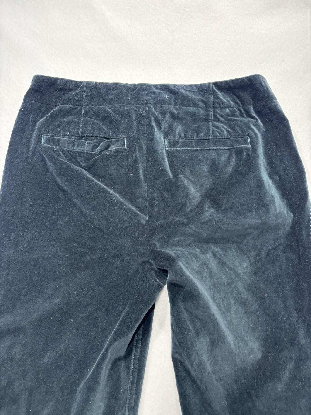 Free People Dress Pants Womens 30 Blue Velvet Flare Leg Zip Pockets Party