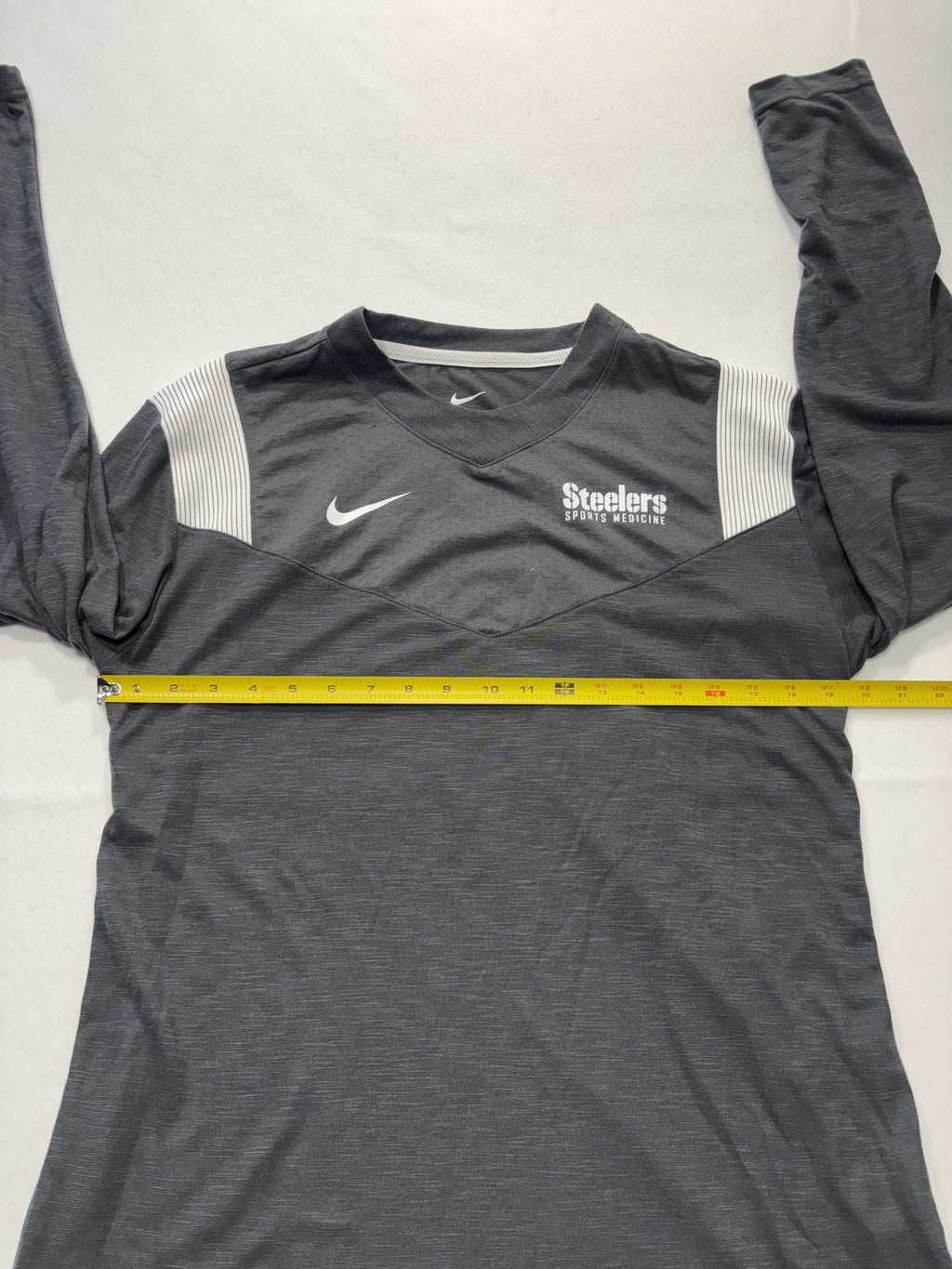 Pittsburgh Steelers Shirt Mens Medium Gray NFL Football Nike Dri Fit Long Sleeve