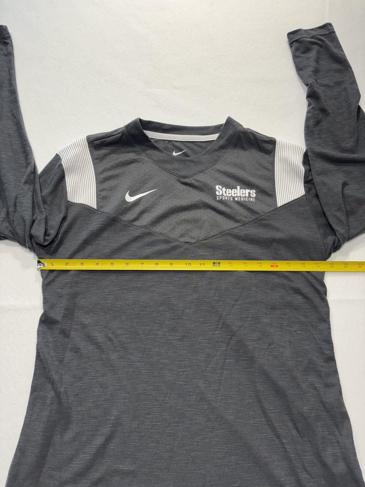 Pittsburgh Steelers Shirt Mens Medium Gray NFL Football Nike Dri Fit Long Sleeve