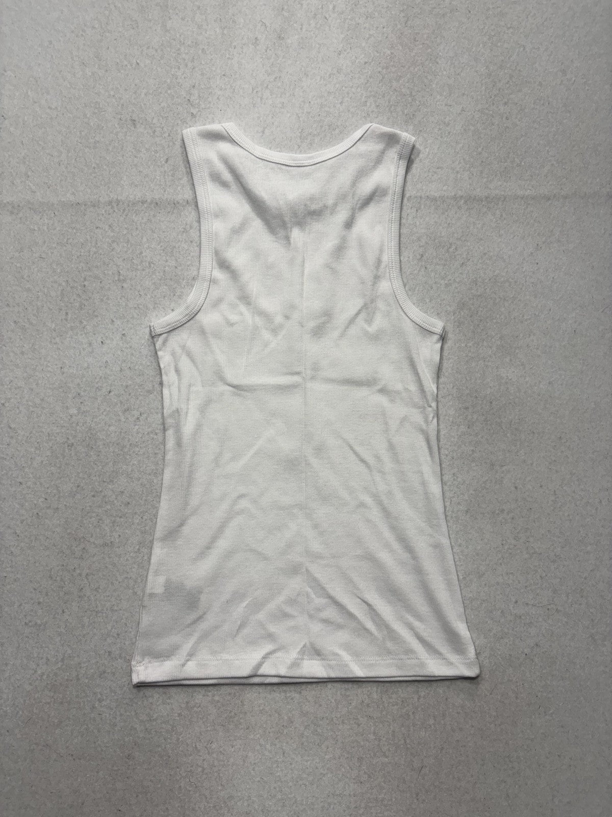 No Boundaries Tank Top Juniors S White Ribbed Knit Scoop Neck Basic Stretch
