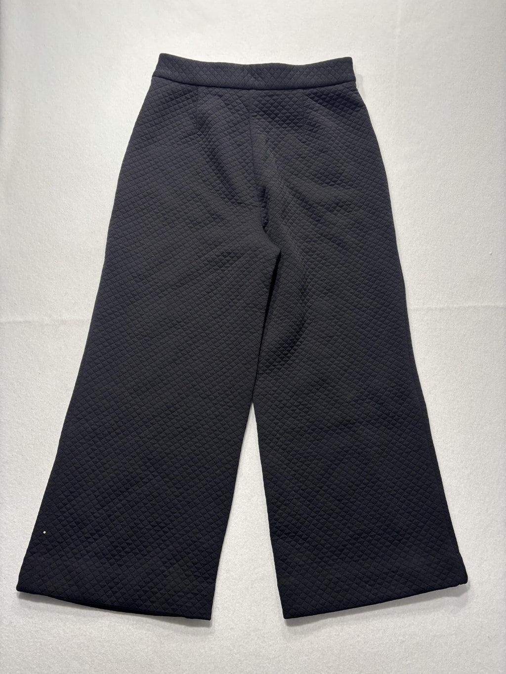 Pearl By Lela Rose Dress Pants Womens 8 Black Quilted Jersey Lynn Pant Wide Leg