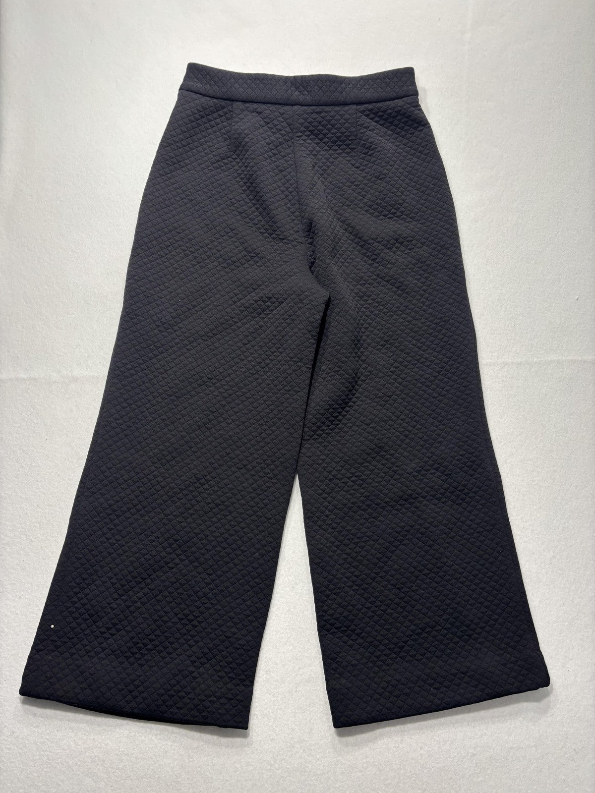 Pearl By Lela Rose Dress Pants Womens 8 Black Quilted Jersey Lynn Pant Wide Leg