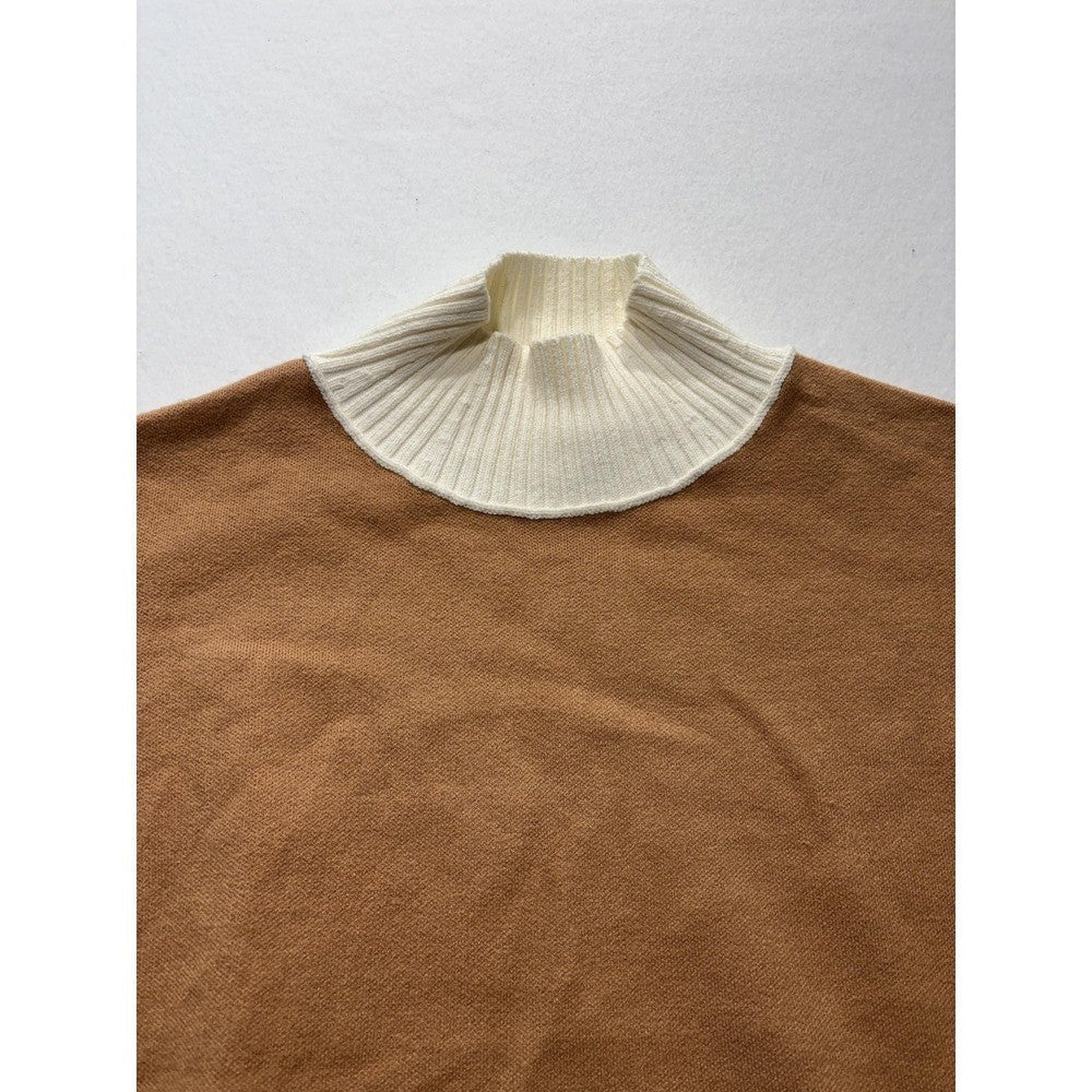 Maeve Sweater Womens Medium Brown Mock Neck Dolman Sleeve Knit Relaxed Pullover