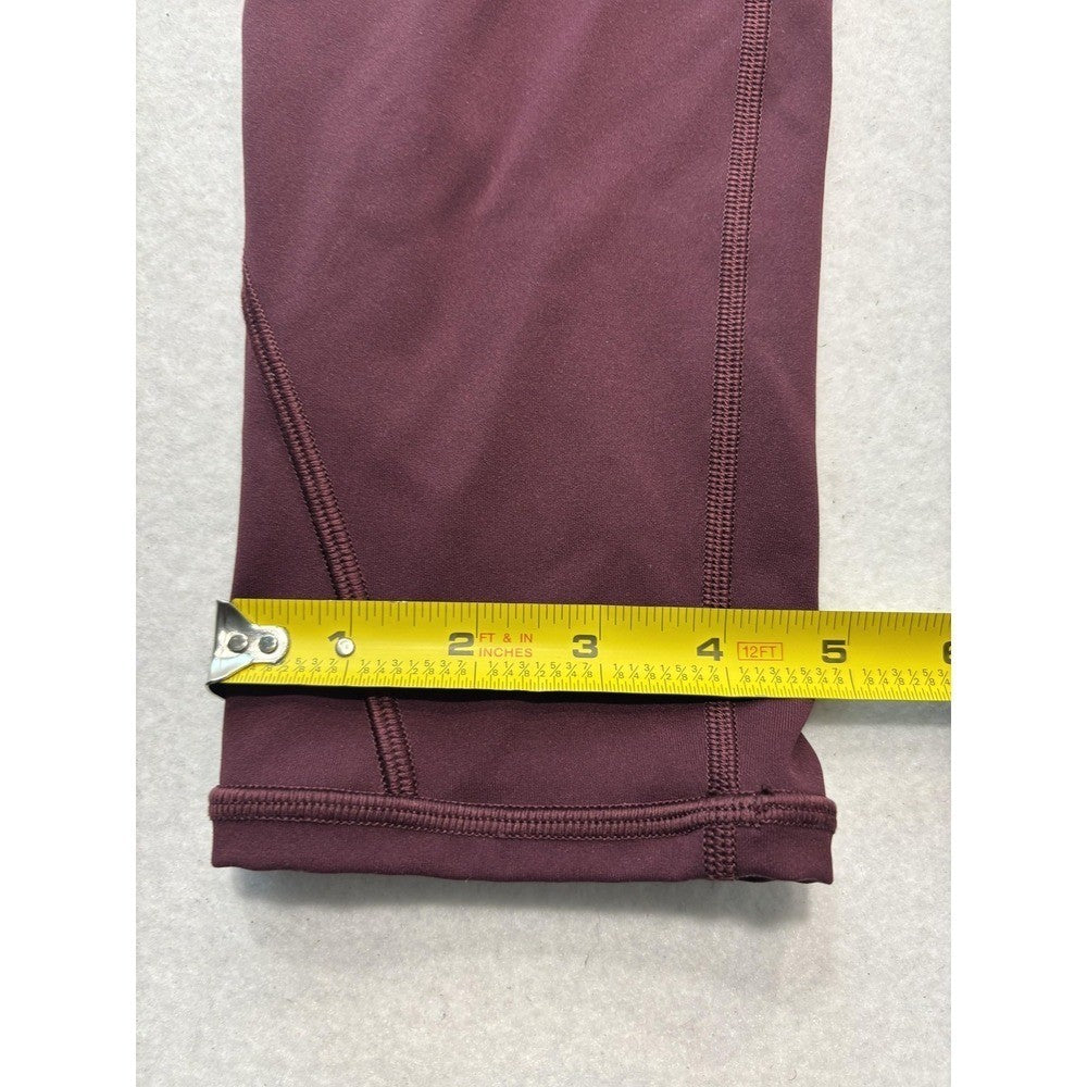 Lululemon Leggings Womens 4 Red Colorblock High Rise Crop 23.5 Inseam Pocket