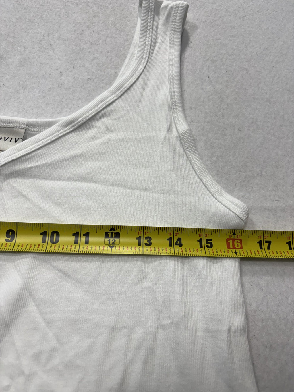 Ava & Viv Tank Top Womens 2XL White Scoop Neck Ribbed Jersey Basic VN1042782