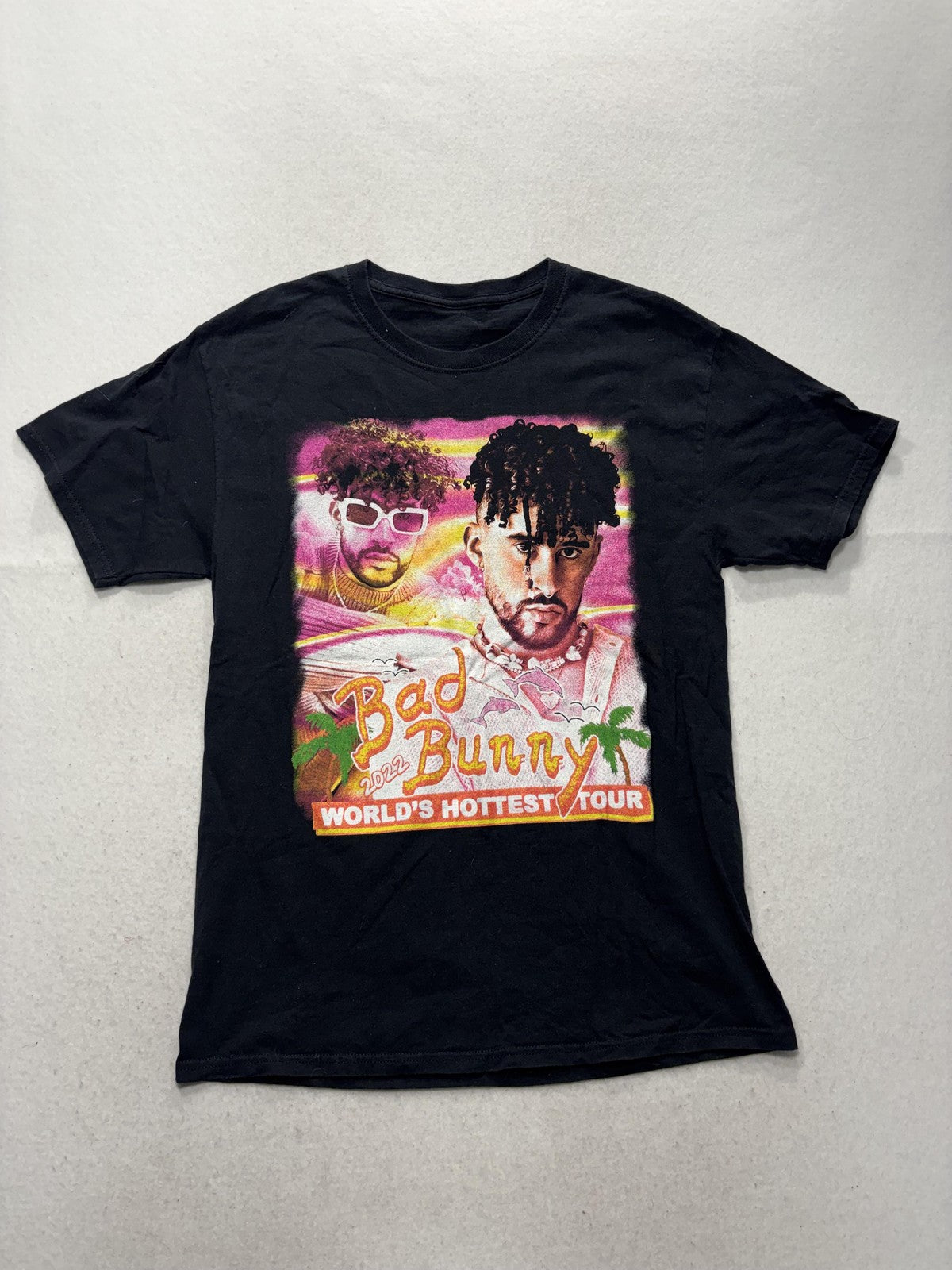 Shirt Mens XS Black Bad Bunny 2022 World's Hottest Tour Graphic Tee Concert