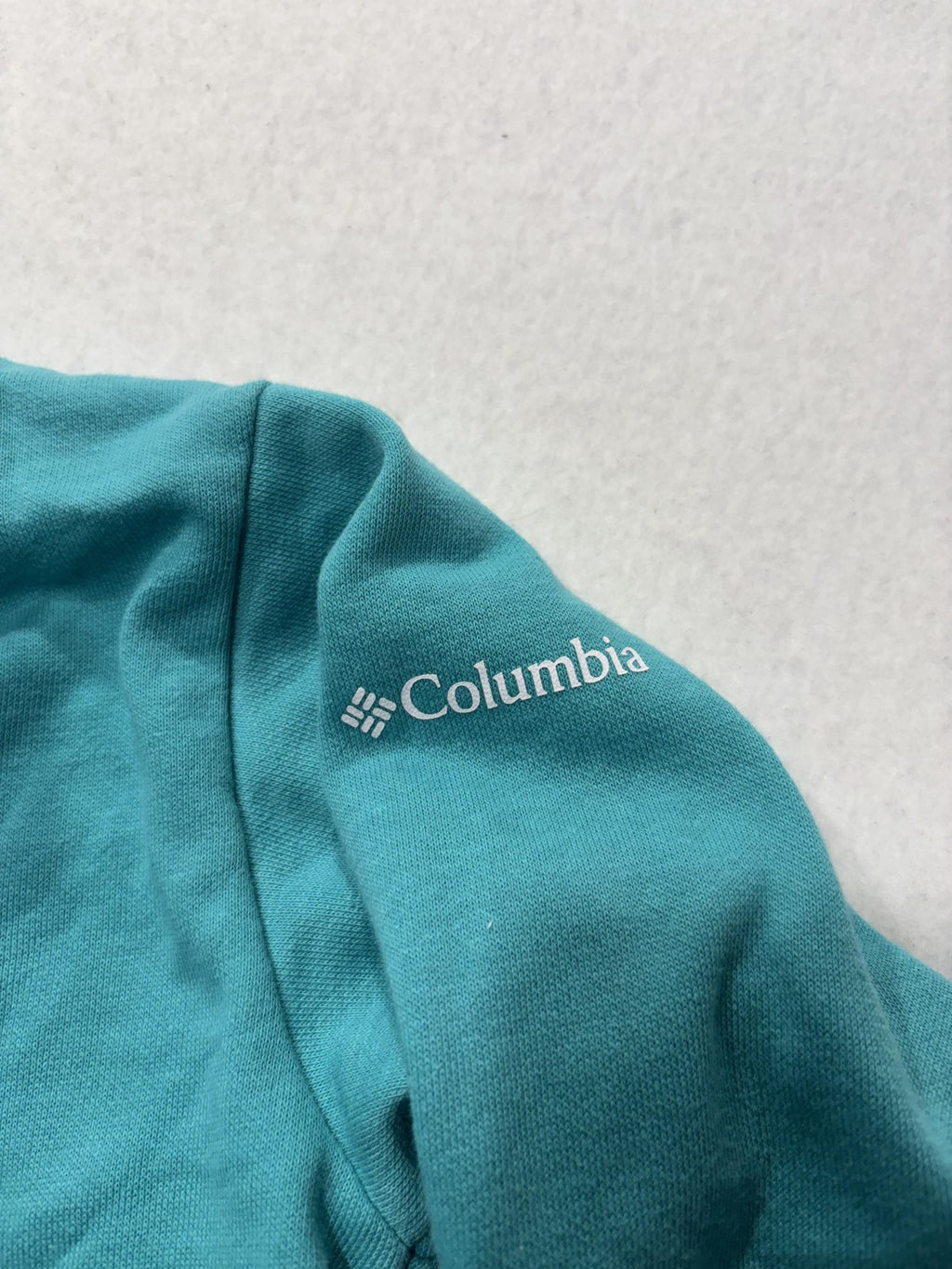 Columbia Sweatshirt Kids Small 7/8 Blue 1/4 Zip Mock Neck Logo Graphic Pullover