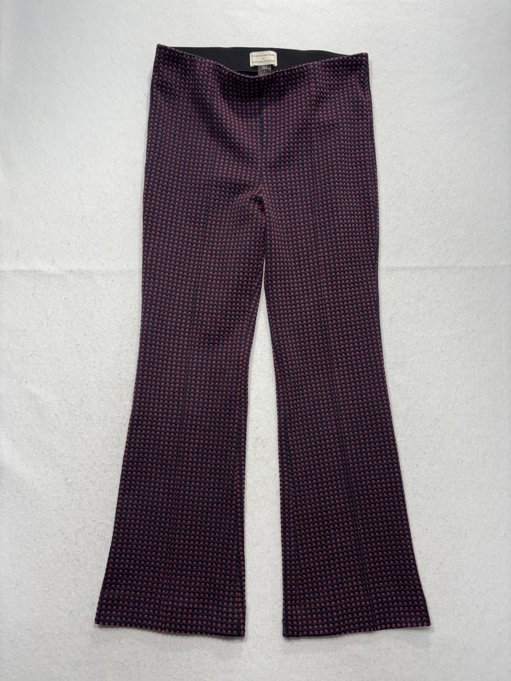 Anthropologie Essential Crop Flare Knit Pants Womens Small Blue Geometric