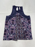 Xhilaration Tank Top Juniors L Purple Floral High Neck Lace Boho Summer