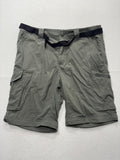 Columbia Omni-Shade Shorts Mens 34 Green Belted Cargo Hiking Quick Dry Outdoor