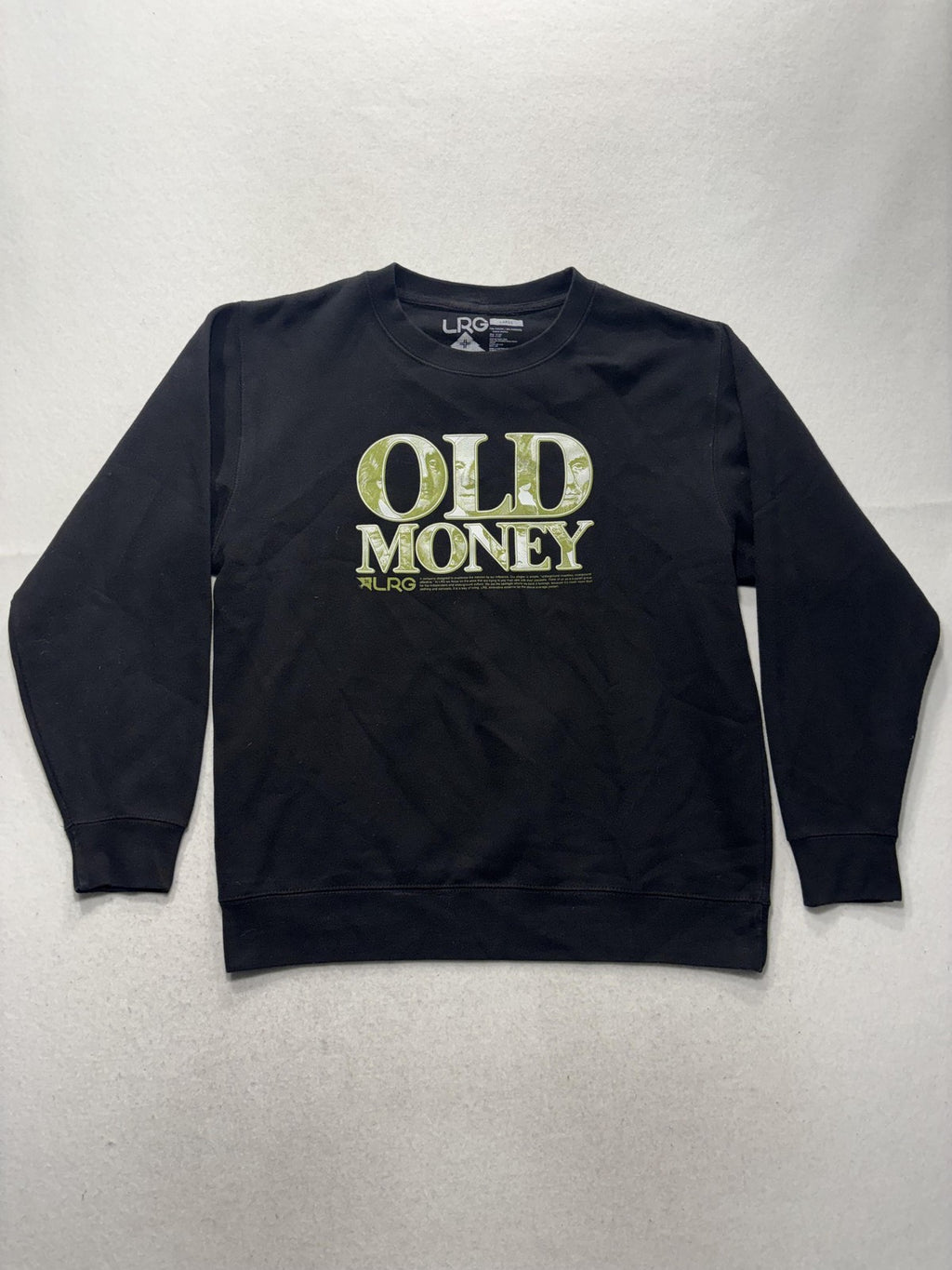 LRG Sweatshirt Mens Large Black Fleece Old Money Graphic Pullover Streetwear