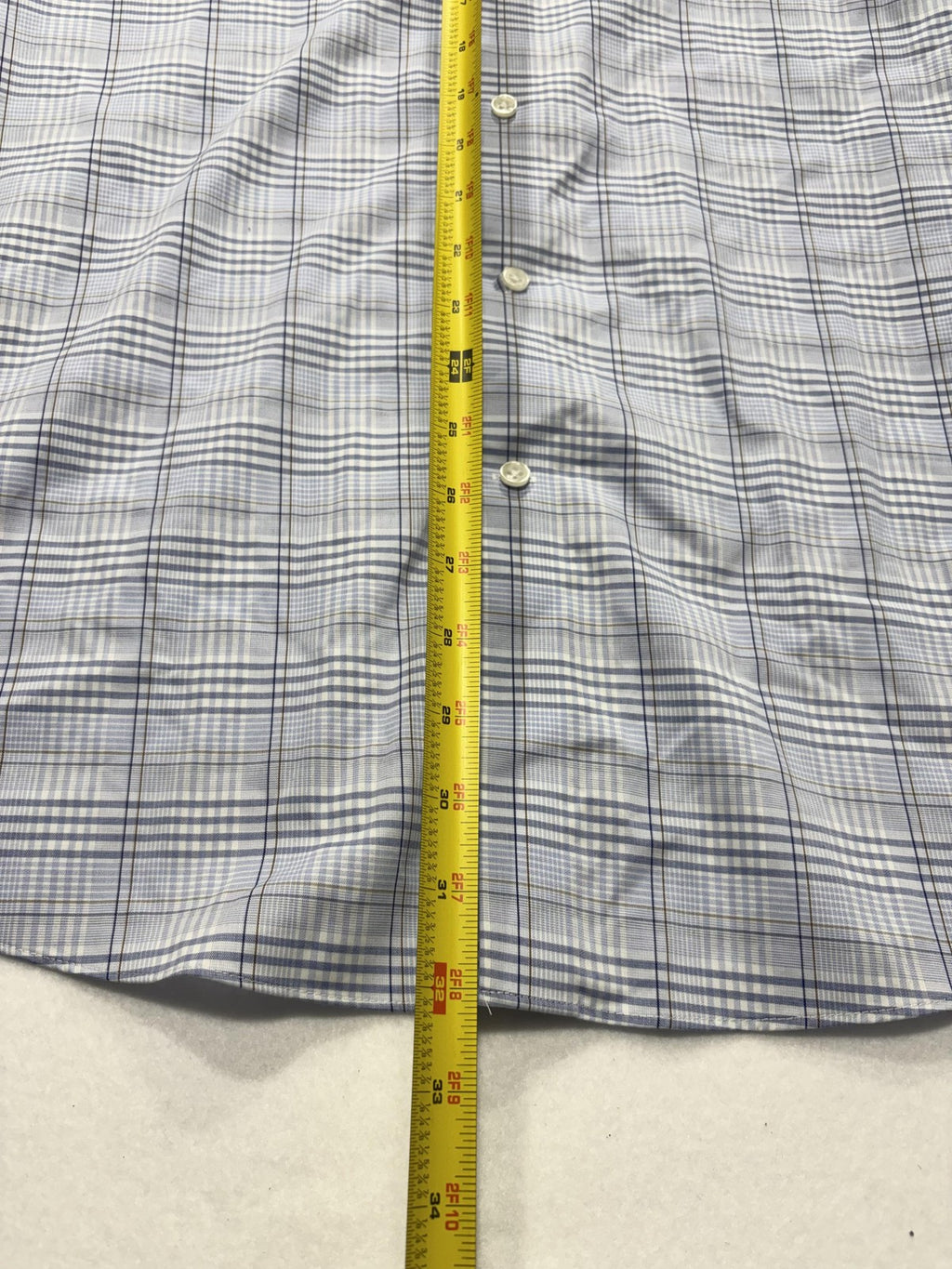 Michael Kors Dress Shirt Mens Large Blue Plaid Long Sleeve Non Iron Stretch