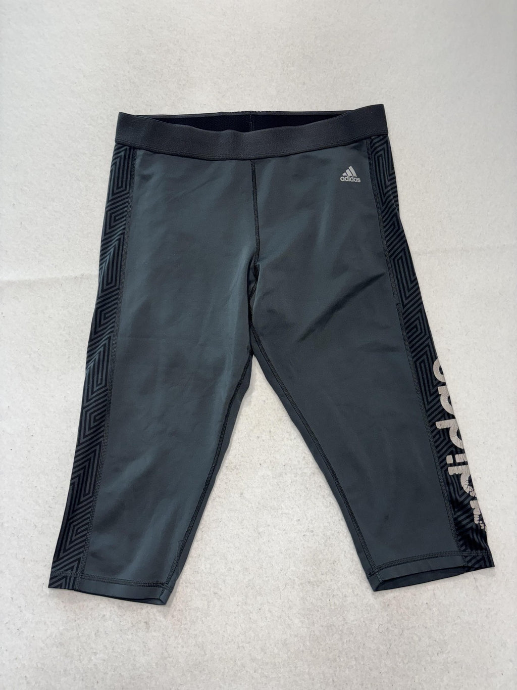 Adidas Leggings Mens XL Gray Techfit Compression 3/4 Length Athletic Running