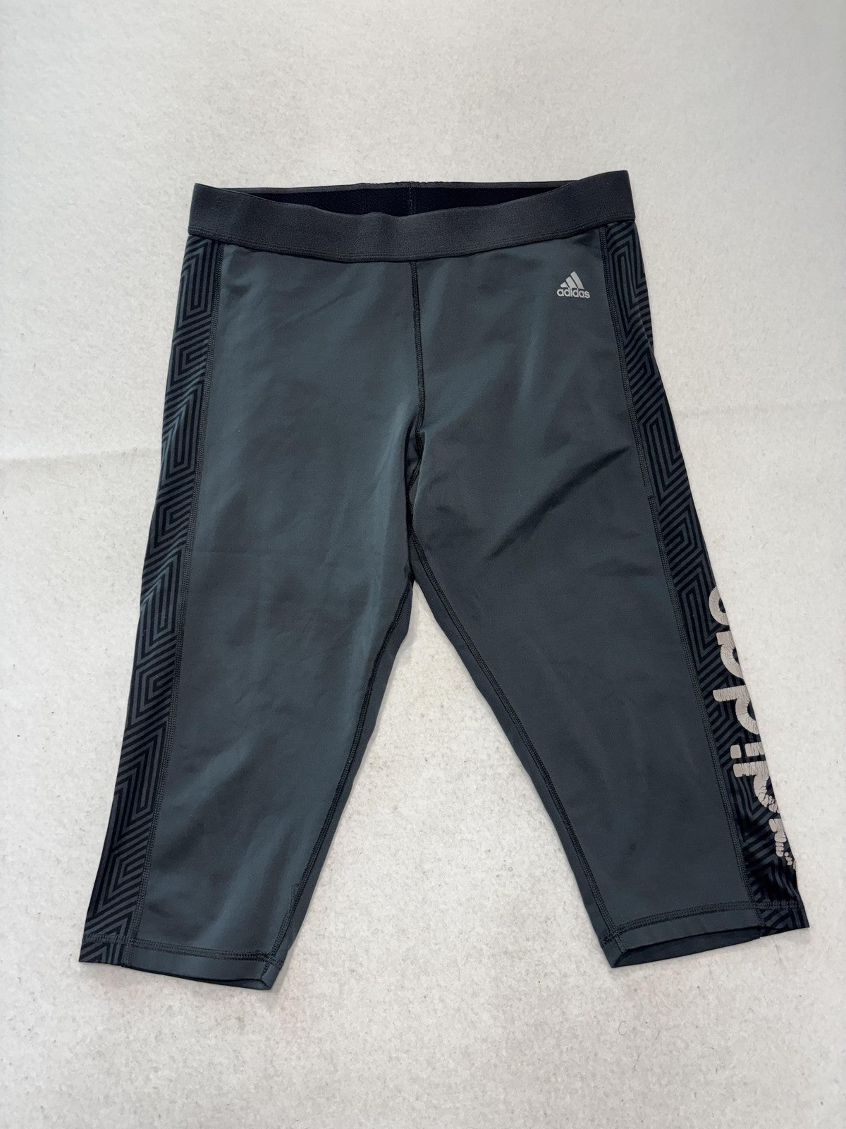 Adidas Leggings Mens XL Gray Techfit Compression 3/4 Length Athletic Running