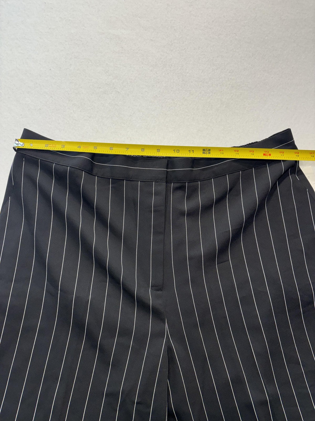 Nordstrom Dress Pants Womens XXL Black Penelope Pinstripe Wide Leg Pull On