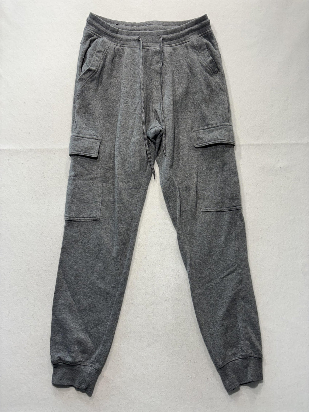 Monument Jogger Pants Mens Medium Gray Fleece Cargo Elastic Waist Pockets