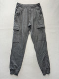 Monument Jogger Pants Mens Medium Gray Fleece Cargo Elastic Waist Pockets
