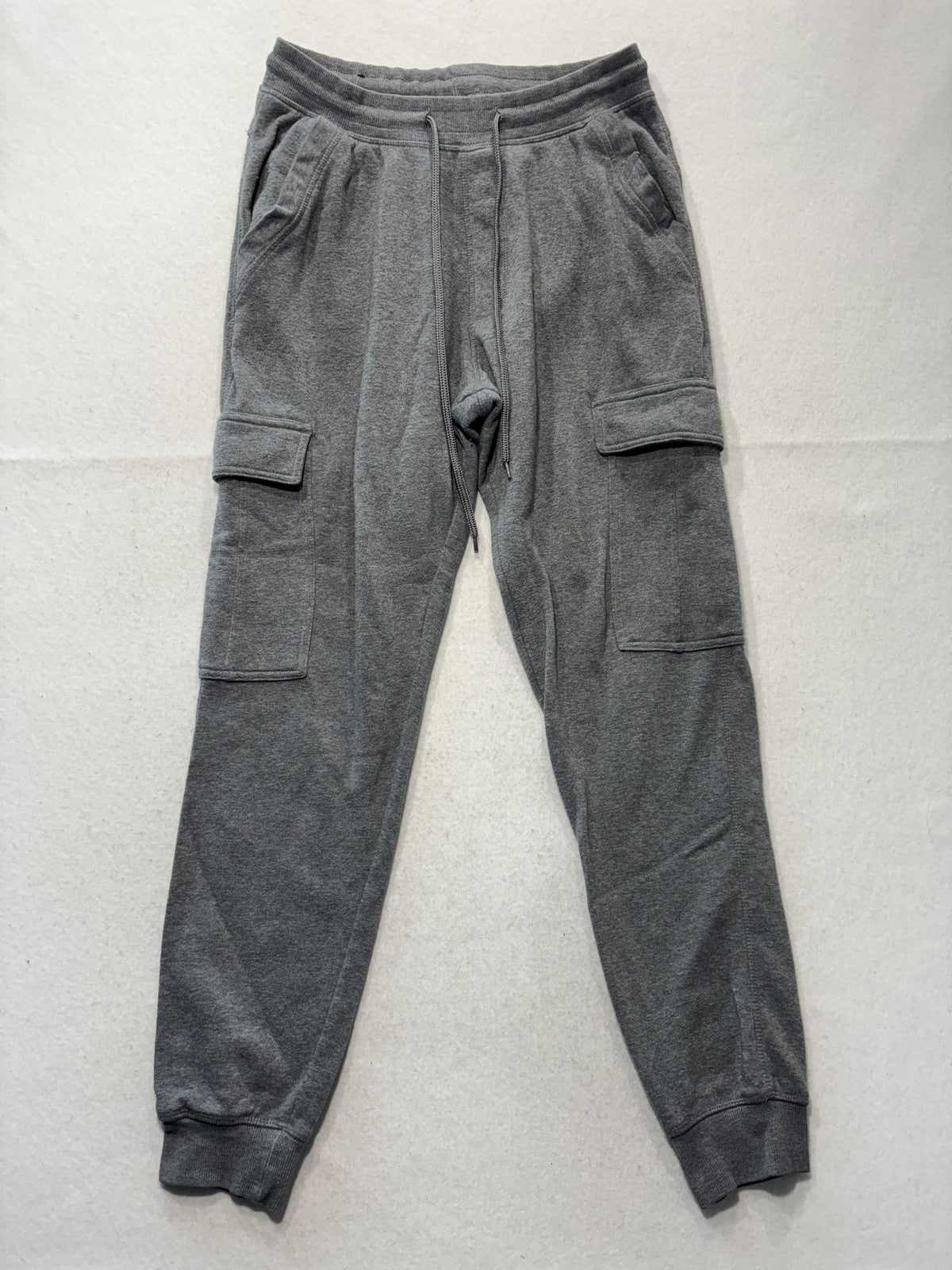 Monument Jogger Pants Mens Medium Gray Fleece Cargo Elastic Waist Pockets