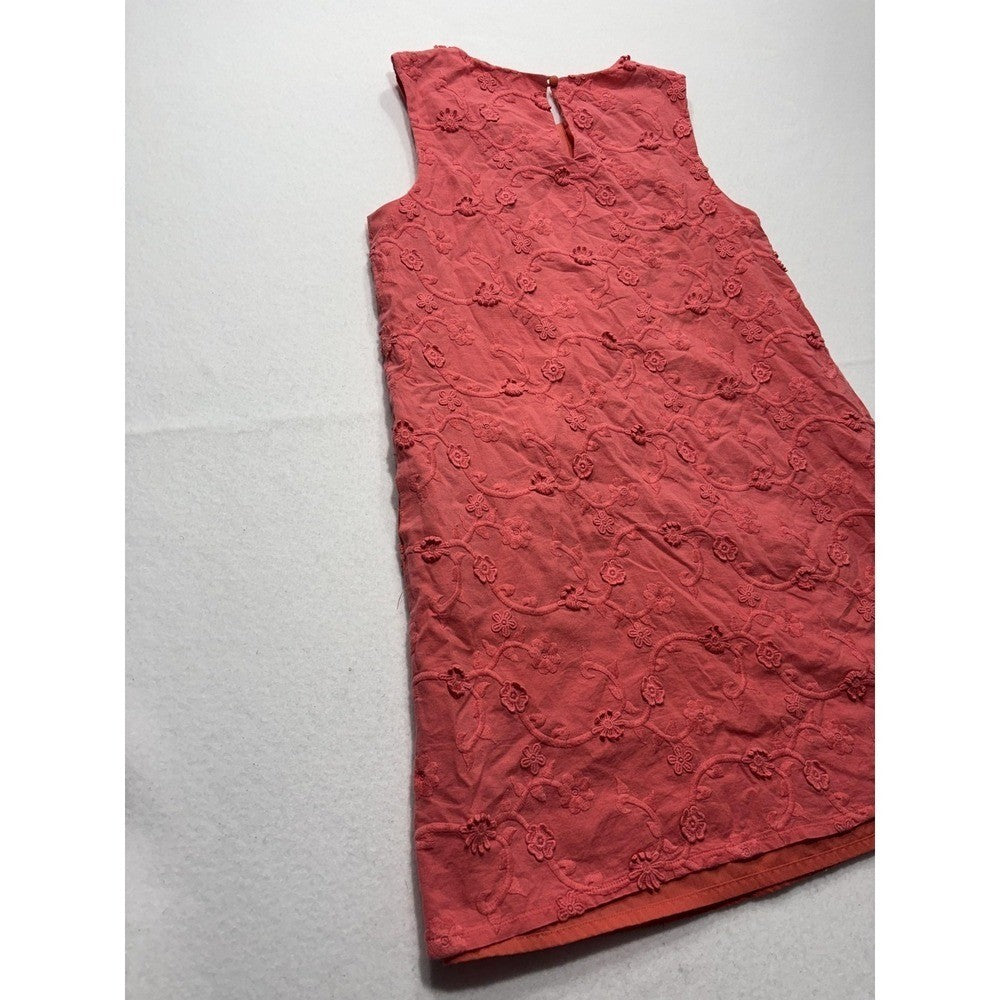 Jude Connally Womens 8 Pink Floral Embroidered Sleeveless Shift Dress 114584