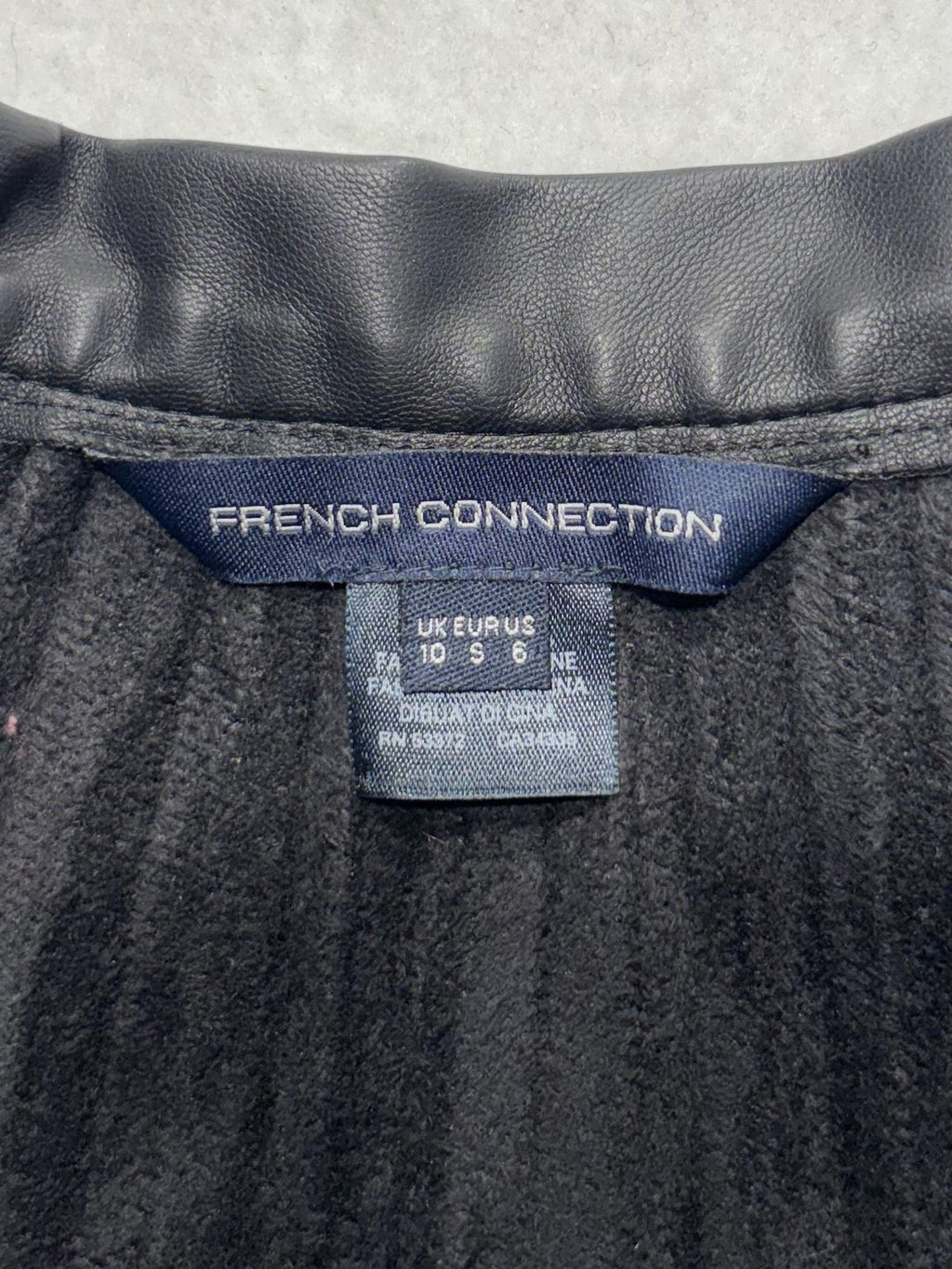 French Connection Skirt Womens 6 Black Faux Leather Pleated Mini Skater Party
