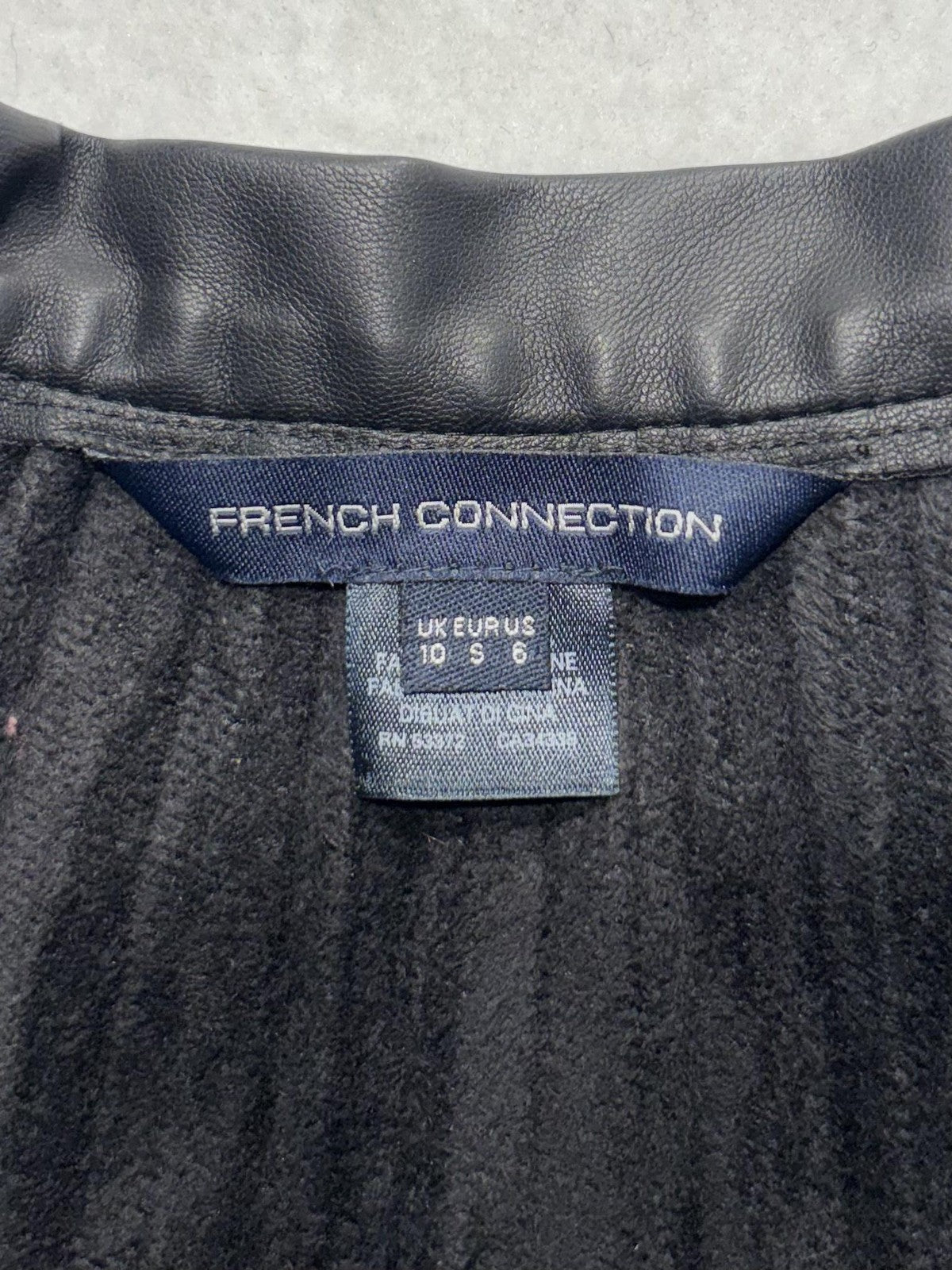 French Connection Skirt Womens 6 Black Faux Leather Pleated Mini Skater Party