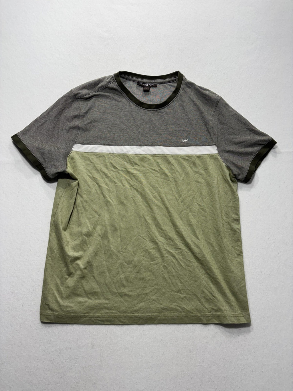 Michael Kors Shirt Mens Large Multicolor Colorblock Ringer T-Shirt Short Sleeve