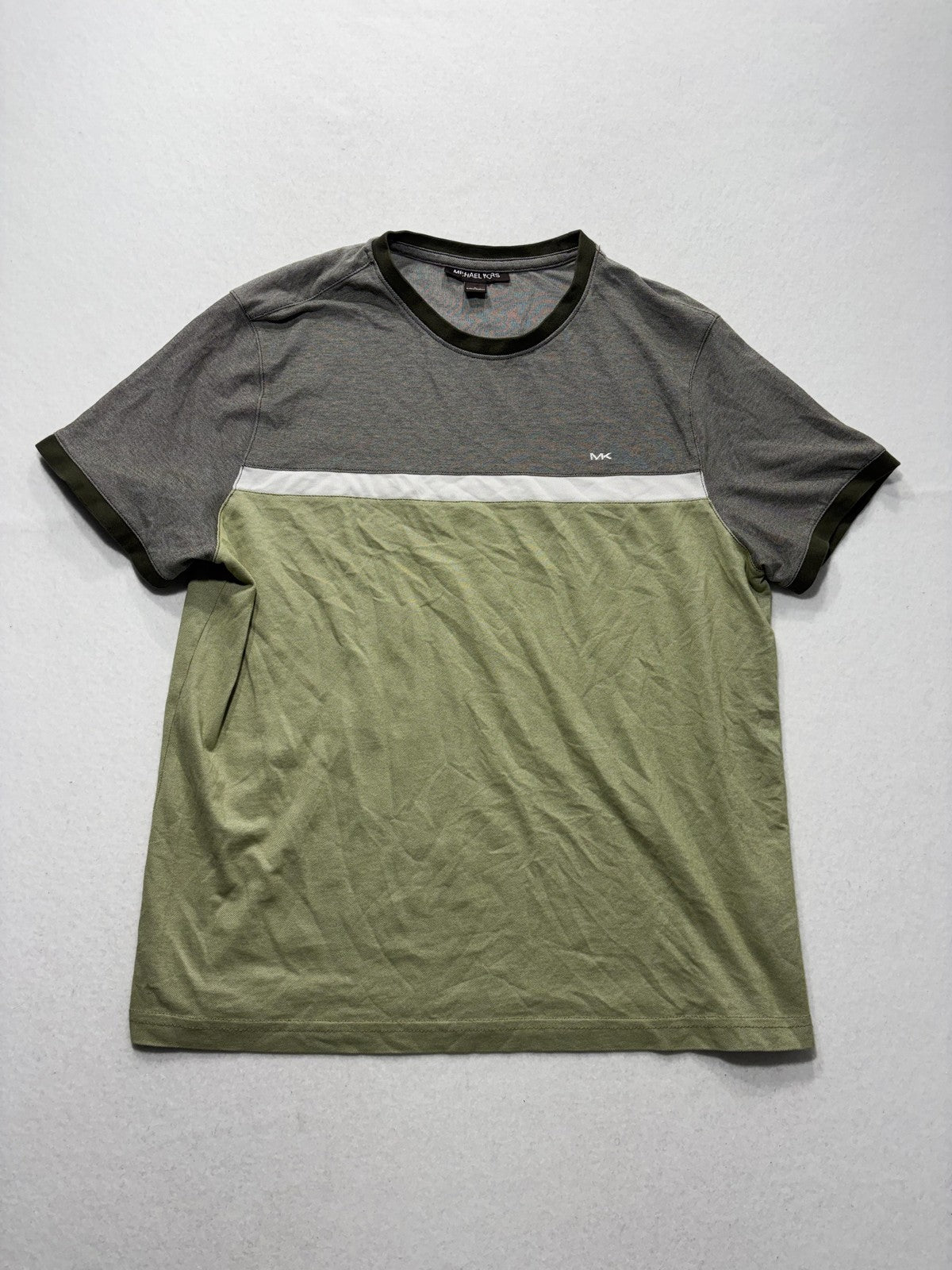 Michael Kors Shirt Mens Large Multicolor Colorblock Ringer T-Shirt Short Sleeve
