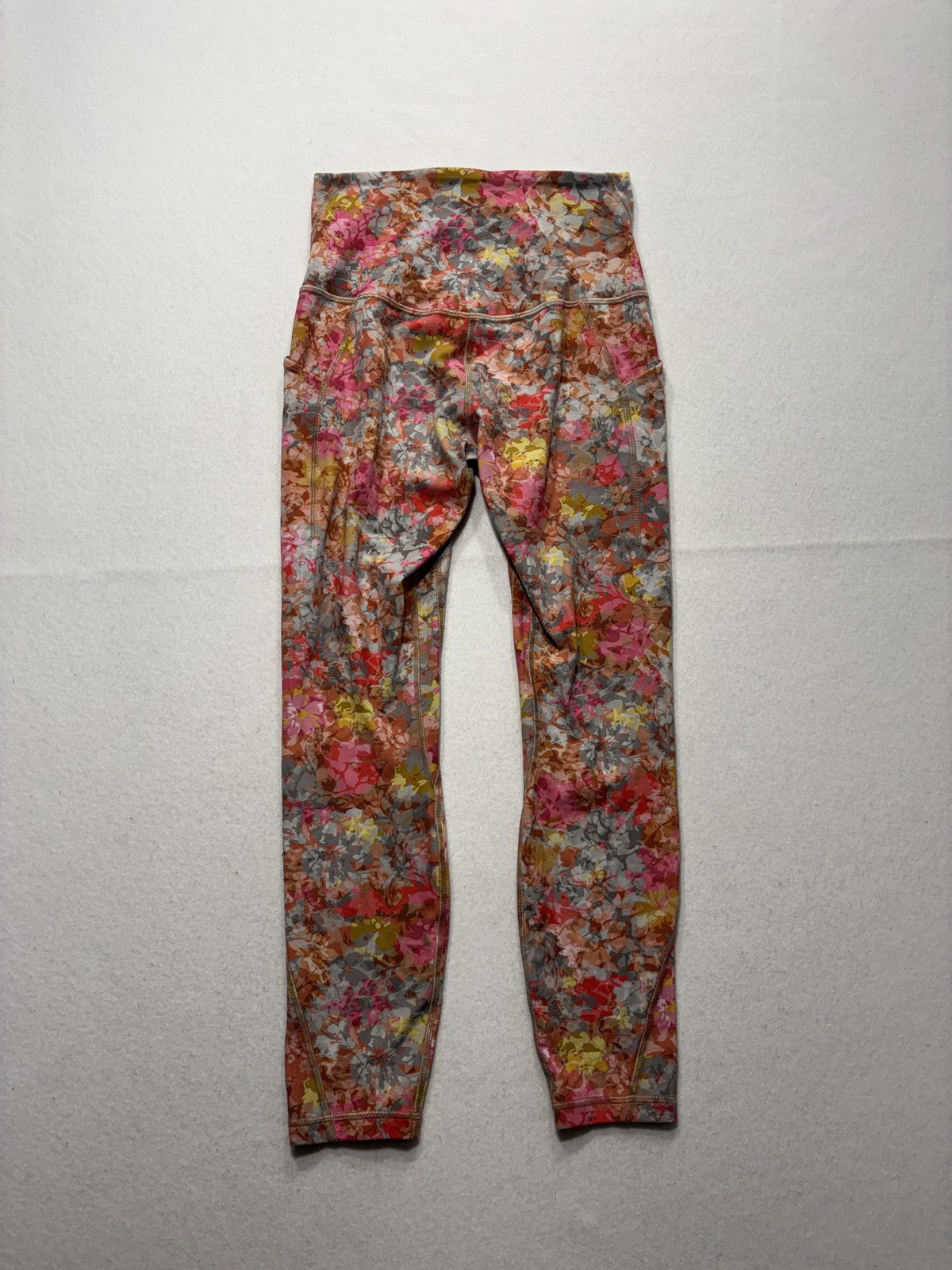Lululemon Leggings Womens 6 Multi Floral High Rise 25.5" Inseam Ankle Pocket