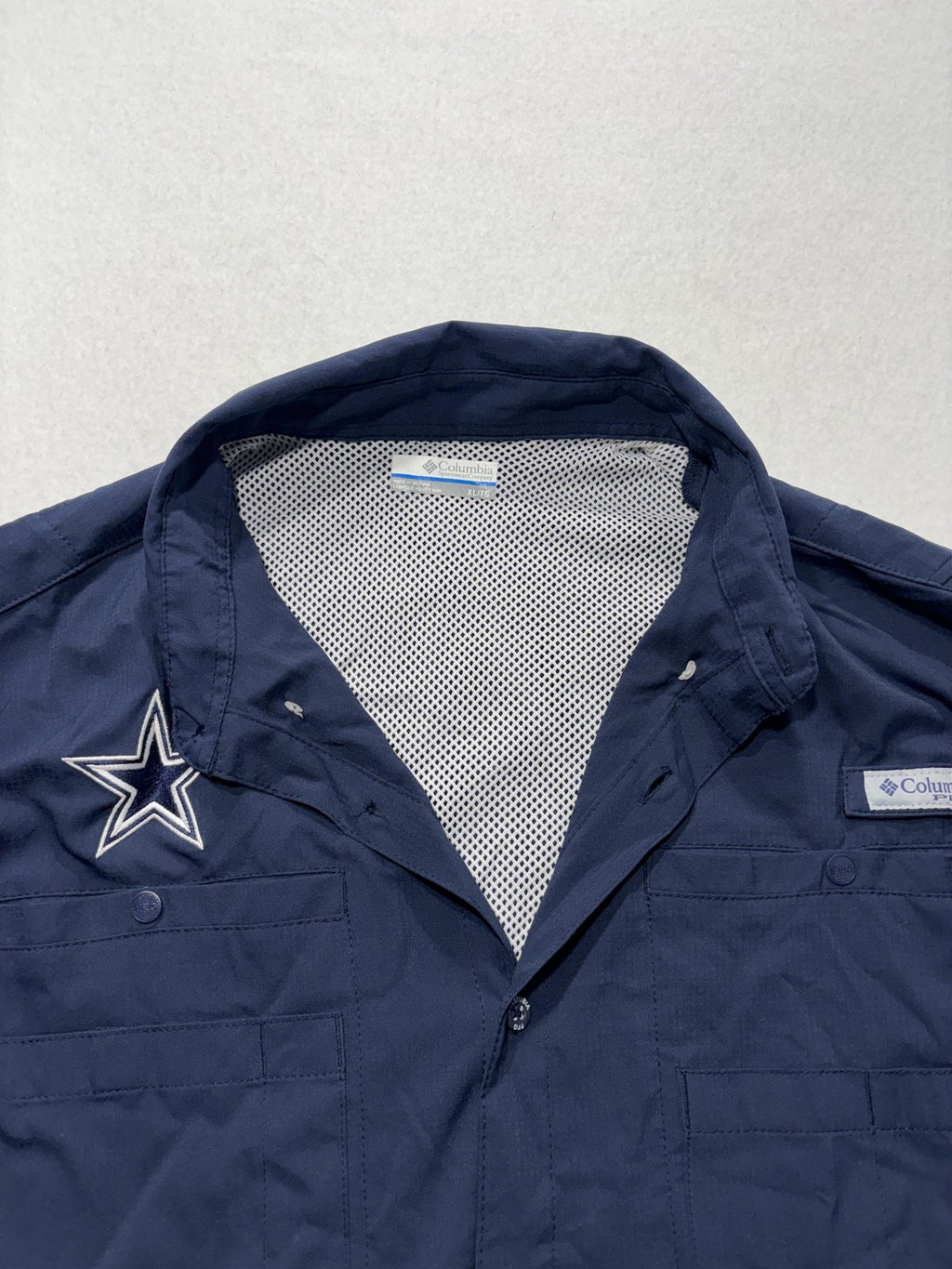 Dallas Cowboys Shirt Mens XL Blue NFL Football Columbia PFG Omni Shade Fishing