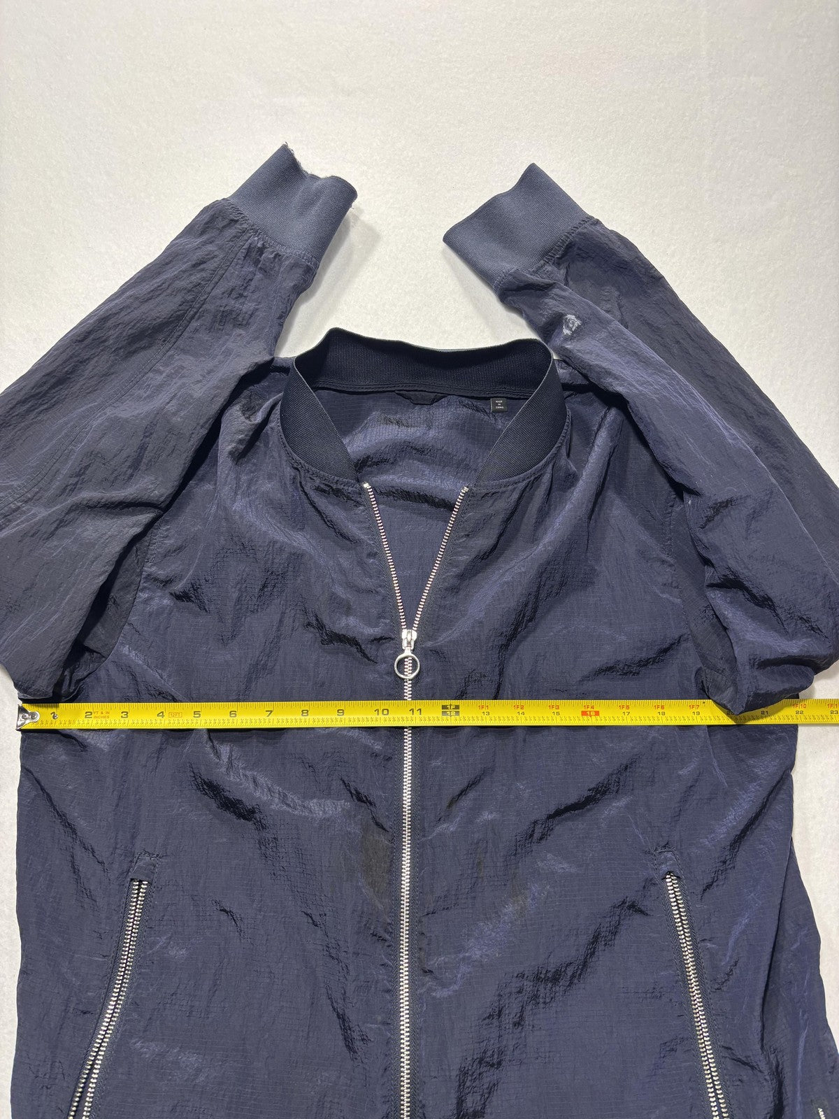 Armani Exchange Jacket Mens XL Blue Nylon Bomber Full Zip Lightweight Casual