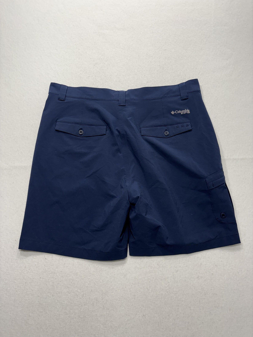 Columbia PFG Cargo Shorts Mens 36 Blue 8" Inseam Stretch Fishing Outdoor