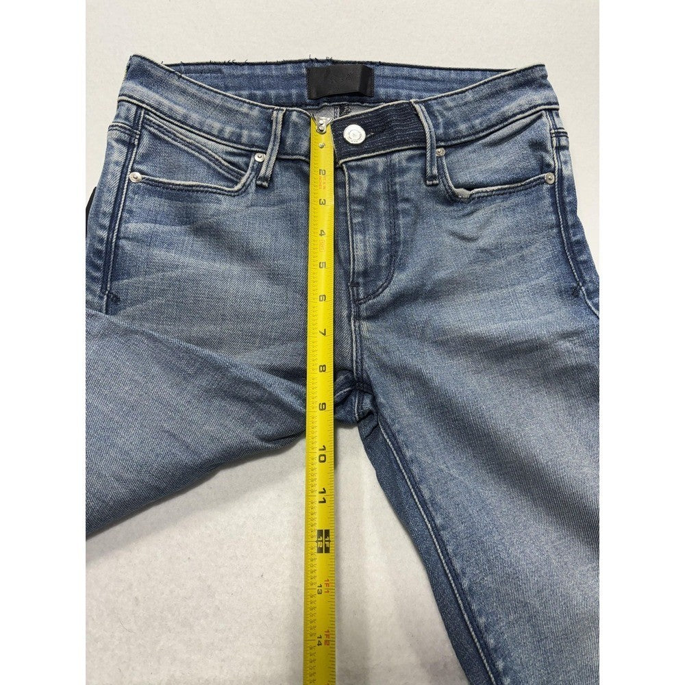 RtA Jeans Womens 25 Blue Medium Wash Mid Rise Skinny Stretch Raw Hem 25x29