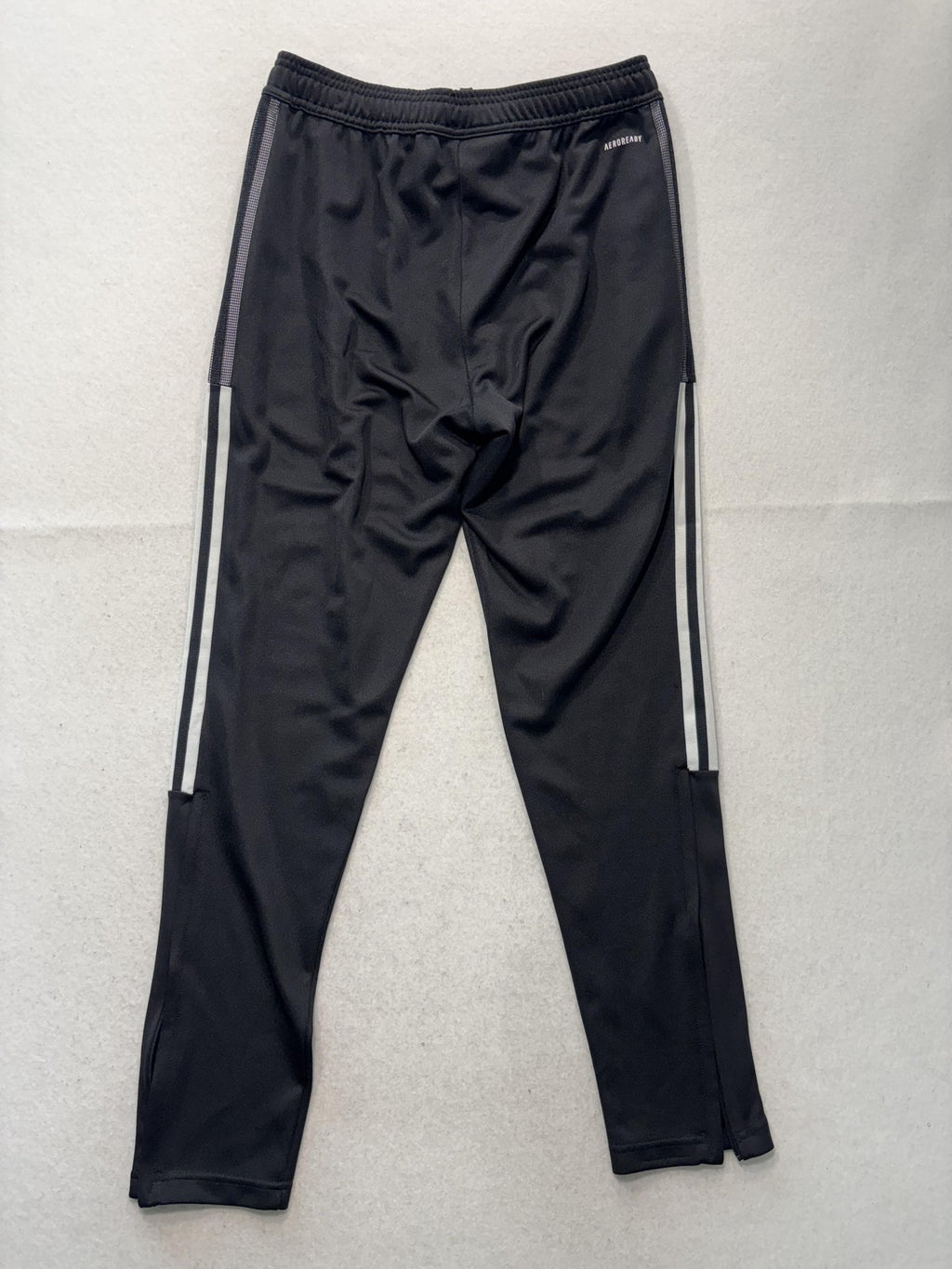 Adidas Track Pants Mens Medium Black AEROREADY Elastic Waist Side Stripe