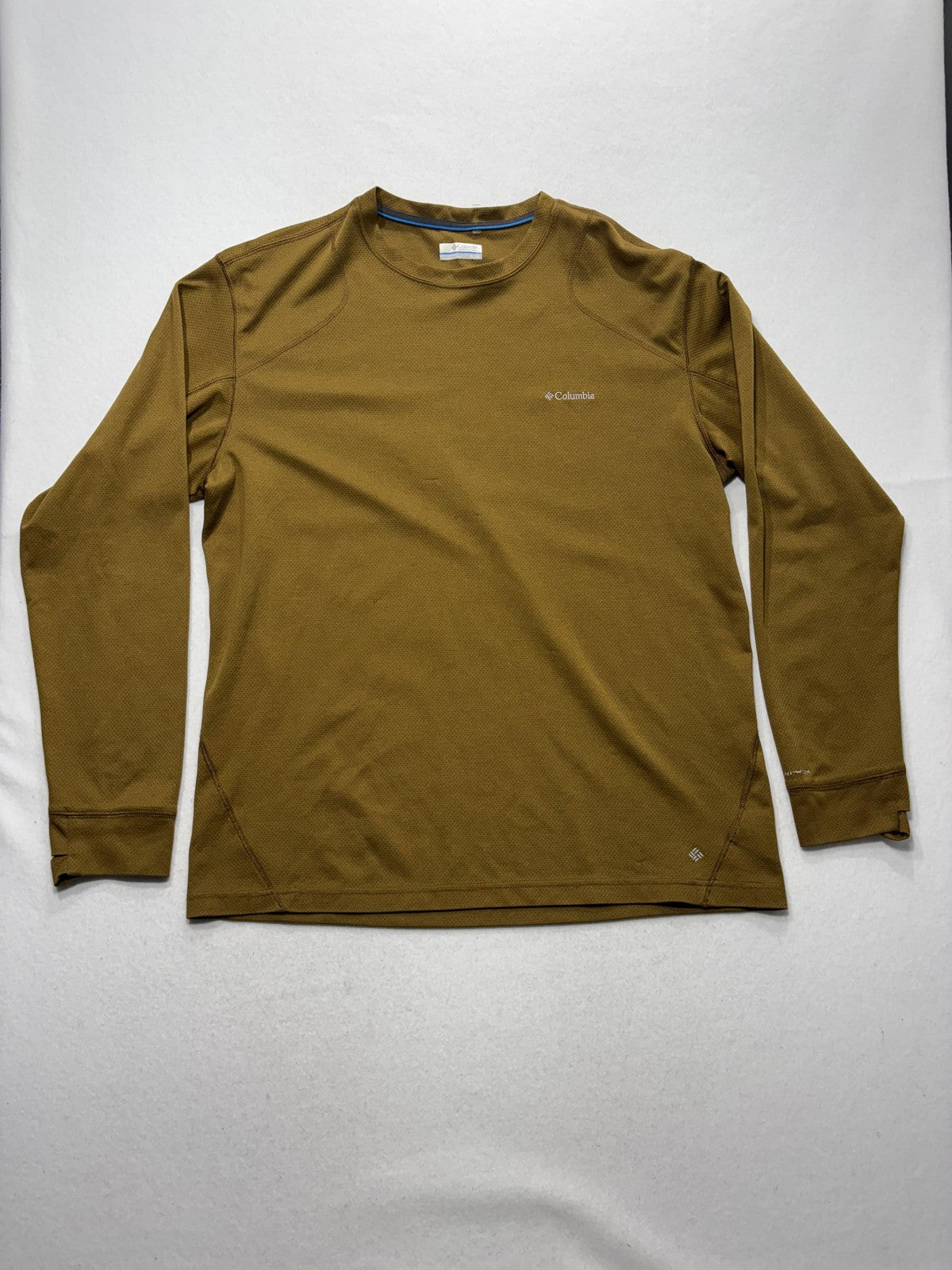 Columbia Omni-Wick Shirt Mens XL Brown Long Sleeve Tee Lightweight Active Hiking